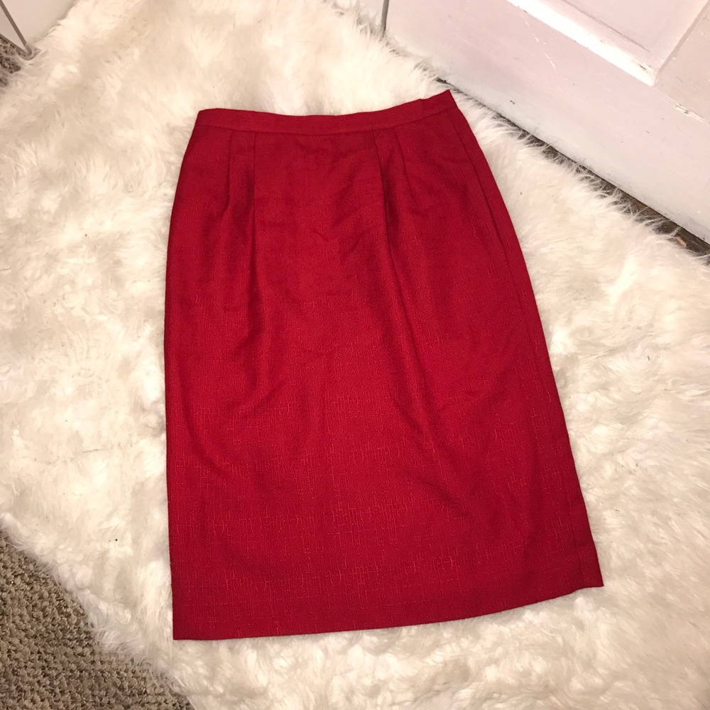 Red vintage pencil skirt